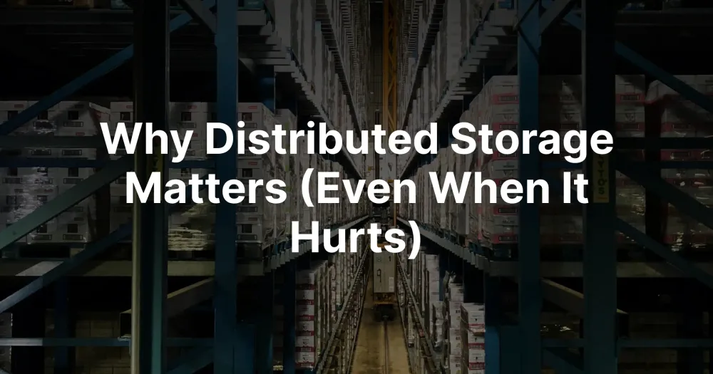 Why Distributed Storage Matters (Even When It Hurts)